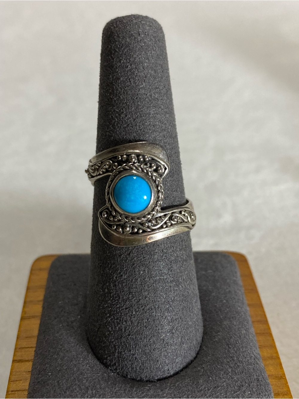 Sarda Sleeping Beauty Turquoise Sterling Silver Wrap Ring